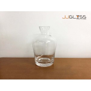 Bottle 555/15cm. - Transparent Handmade Colour Vase, Height 16.5cm.