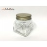 Mason 300ml. Homemade - Transparent Glass Bottles, Cover Gold, Cover Silver, 300 ml. 