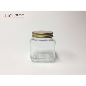 Mason 480ml. Gold - Transparent Glass Bottles, Cover Gold, 480 ml. 