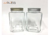 Mason 700ml. - Transparent Glass Bottles, Cover Gold, Cover Silver, 700 ml. 