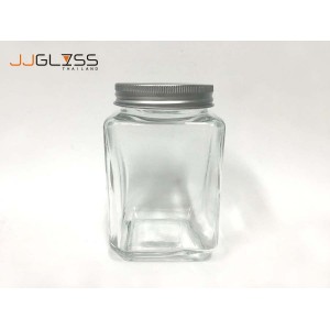 Mason 700ml. Silver - Transparent Glass Bottles, Cover Silver, 700 ml. 