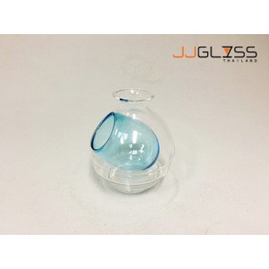 Sake 200 ml. Turquoise - Transparent Handmade Colour Bottle, 7oz. (200 ml.)