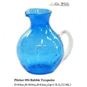 Pitcher 056 Bubble Turquoise - Handmade Colour Pitcher, With Bubble Turquoise 1.7 L. (1,725 ml.)
