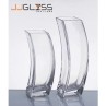 SQUARE 943/23 - Clear Square Wave Vase, Height 23 cm.
