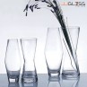 VASE 040/25 - Transparent Handmade Colour Shape Hourglass, Height 25 cm.