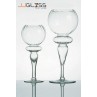 VASE 073/40 - Transparent Rose Bowl Glass Handmade Vase, Height 40 cm.