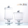 JAR WITH COVER 103 - Handmade Colour Dozen Transparent Glass Cover, Height 27 cm.