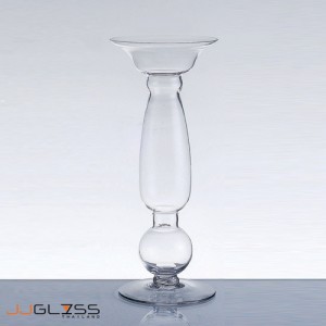 CANDLE STAND 1099/40 - Clear Glass Hurricane Vase, Height 40 cm.
