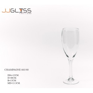 CHAMPAGNE 663/40 - Vase Glass Handmade, Transparent  Colour, Champagne  Style, Height 40 cm.