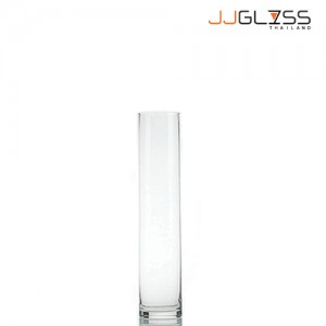 CYLINDER VASE 10/20 - Transparent Handmade Colour, Tall  Cylinder Vase, 20 cm.