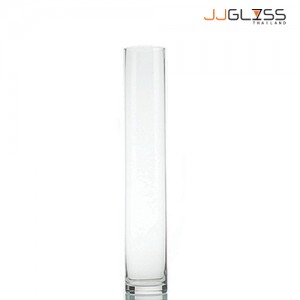 CYLINDER VASE 10/40 - Transparent Handmade Colour, Tall  Cylinder Vase, 40 cm.