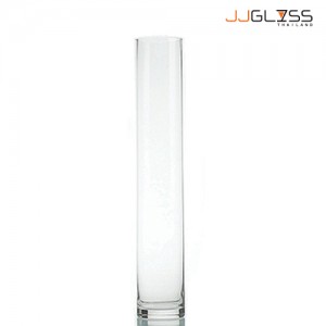 CYLINDER VASE 10/50 - Transparent Handmade Colour, Tall  Cylinder Vase, 50 cm.