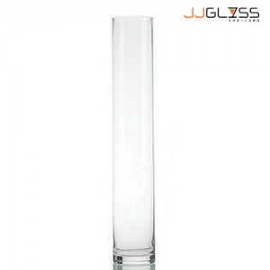 CYLINDER VASE 10/70 - Transparent Handmade Colour, Tall  Cylinder Vase, 70 cm.