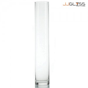 CYLINDER VASE 10/90 - แจกันแก้ว แฮนด์เมด เนื้อใส ทรงกระบอก ความสูง 90 ซม.