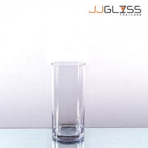 CYLINDER VASE 12.5/20 - Tall Clear Glass Cylinder Vase, Height 20 cm.