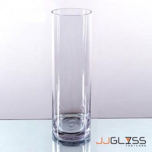 CYLINDER VASE 12.5/35 - Tall Clear Glass Cylinder Vase, Height 35 cm.