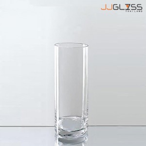 CYLINDER VASE 18/25 - Tall Clear Glass Cylinder Vase, Height 25 cm.