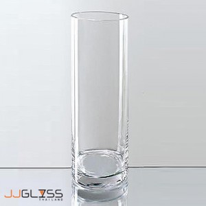 CYLINDER VASE 18/35 - Tall Clear Glass Cylinder Vase, Height 35 cm.