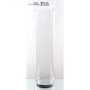 CYLINDER VASE 25/100 - Tall Clear Glass Cylinder Vase, Height 100 cm.