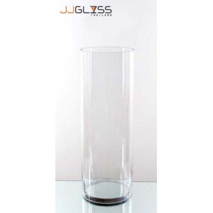 CYLINDER VASE 25/80  - Tall Clear Glass Cylinder Vase, Height 80 cm.
