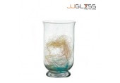 HURRICANE 1/27 - Transparent Handmade Colour Vase, Height 27 cm.
