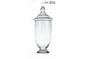 JAR WITH COVER 896/45 - Transparent Handmade Colour Lotus Vase With Cover, Height 45.5 cm.