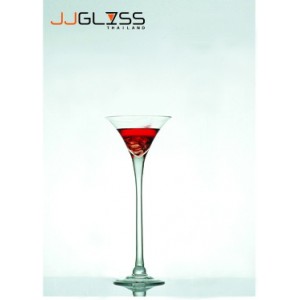 MARTINI 1016/40 - Vase Glass Handmade, Transparent  Colour, Martini Style, Height 40 cm.
