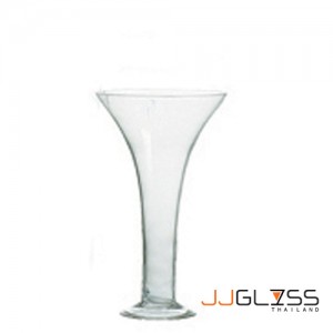 PAKTARE 32cm. - Transparent Handmade Colour Vase, Height 32cm.