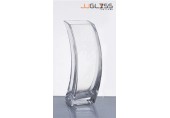 SQUARE 943/20 - Clear Square Wave Vase, Height 19 cm.