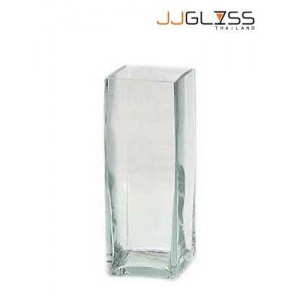 SQUARE 10/50 - Vase Glass Handmade, Rectangular, Height 50 cm.