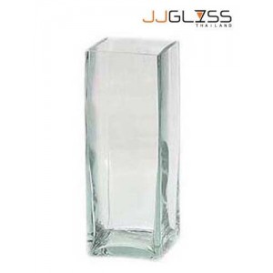 SQUARE 10/70 - Vase Glass Handmade, Rectangular, Height 70 cm.