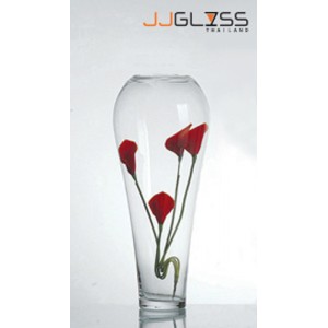 VASE 082/50 - Transparent Light bulb Vase, Height 50 cm.