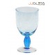 Glass Goblet 14 cm. Bubble Blue - Handmade Colour Glass Stemware 9 oz. (250 ml.)