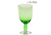 แก้วขาโกเบท 15 ซม. ฟอง เขียว - แก้วขา แฮนด์เมด สีเขียว 10 ออนซ์ (275 มล.)