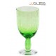 Glass Goblet 15 cm. Bubble Green - Handmade Colour Glass Stemware 10 oz. (275 ml.)
