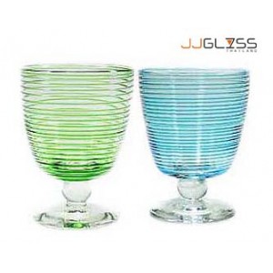 Glass KK 12.5 cm. Spiral - 12 oz. Spiral Stemware, Brandy / Juice Glass (350 ml.)