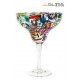 Glass KK 226L Fancy - 12 oz. Margarita Fancy Multi-Colored Stemware Handmade (350 ml.)