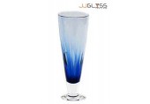 แก้วขาฟองโต 19 ซม. น้ำเงิน -  แก้วขา แฮนด์เมด ขาใส สีน้ำเงิน 9 ออนซ์ (250 มล.)