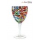 Glass Wine 20 cm. Fancy - 18 oz. Fancy Multi-Colored Wine Glass, Stemware (500 ml.)