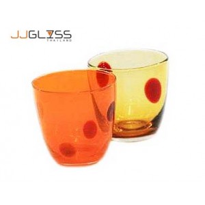 Glass 049/10 Red Dots On Colour - 12 oz. Glassware with Red Dots On Colour (325 ml.)