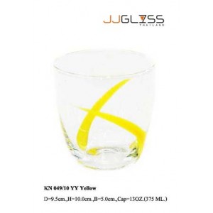 Glass 049/10 YY Yellow - 13 oz. Yellow Glass with Striped Colors on Top (375 ml.)