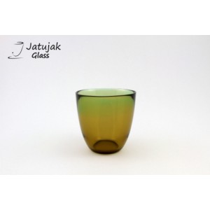 Glass P049/10-2 Tones Green-Amber - 13 oz. Handmade Colour Glass, 2 Tones Green-Amber (375 ml.)