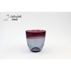 Glass P049/10-2 Tones Purple-Gray - 13 oz. Handmade Colour Water Glass, 2 Tones Purple-Gray (375 ml.)