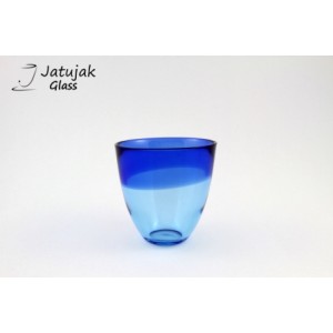 Glass P049/10-2 Tones Blue-Turquoise - 13 oz. Handmade Colour Glass, 2 Tones Blue-Turquoise (375 ml.)