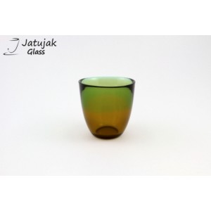 Glass P049/8.5-2 Tones Green-Amber - 8 oz. Handmade Colour Glass, 2 Tones Green-Amber (225 ml.)
