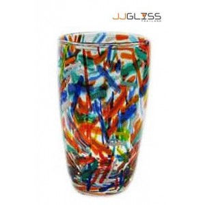 Glass 054/15 Fancy - Handmade Colour Glass WIth Fancy Style 19 oz. (550 ml.)