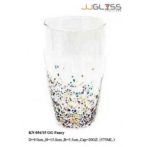 Glass 054/15 GG Fancy  - Transparent Handmade Colour Glass With Fancy Splatter Patern