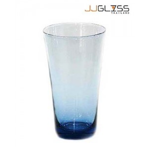 แก้ว 054/17 ปากบานน้ำเงิน - แก้วน้ำ แอนด์เมด ทรงสูง ปากบาน สีน้ำเงิน ความจุ 22 ออนซ์ (625 มล.)