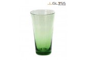แก้ว 054/17 ปากบานเขียว - แก้วน้ำแฮนด์เมด ทรงสูง ปากบาน สีเขียว ความจุ 22 ออนซ์ (625 มล.)