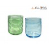 Glass 465/10  Spiral Turquoise - Handmade Colour Glass, Spiral, Turquoise, Capacity 12 oz. (350 ML.)